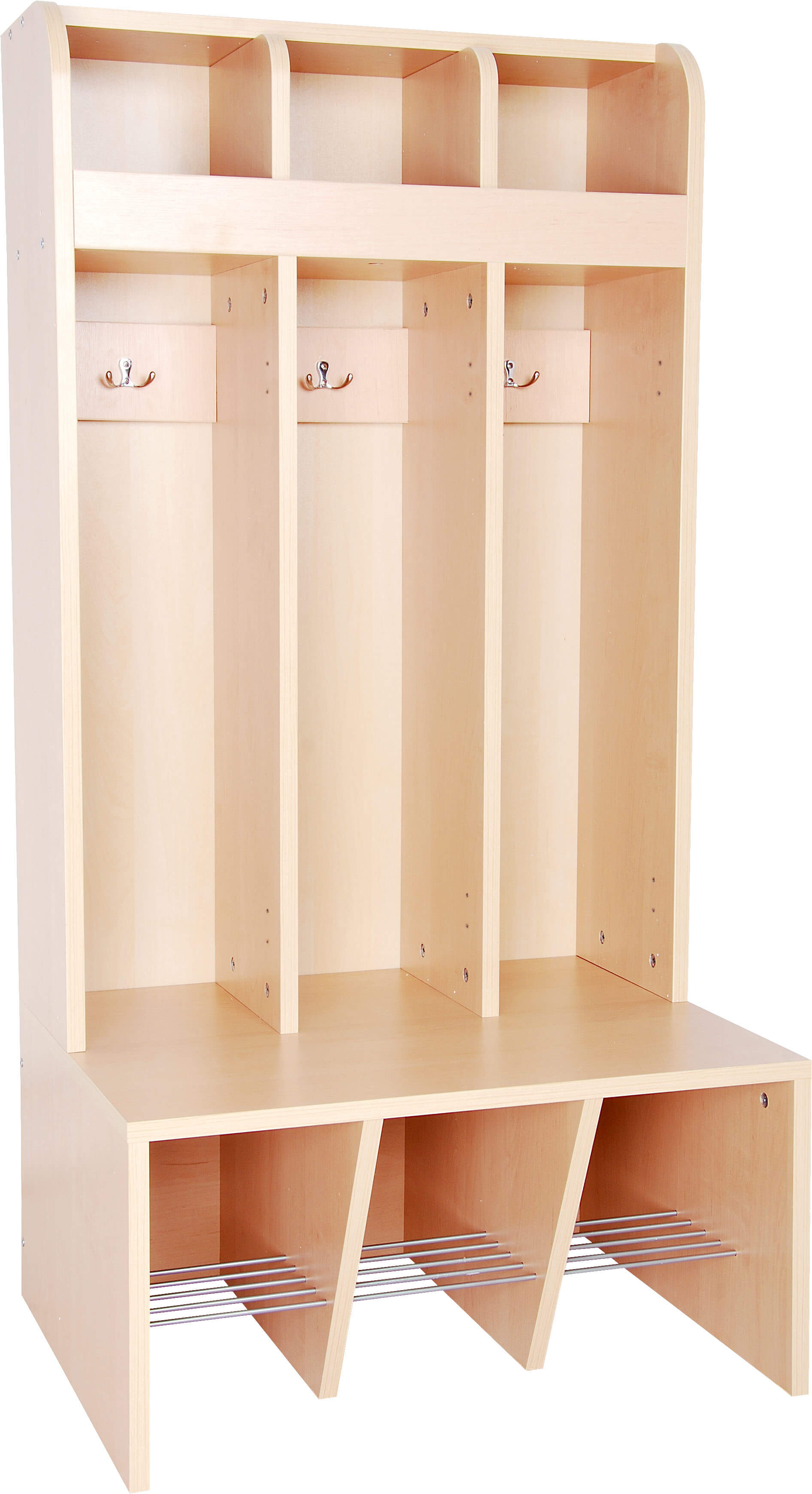 3er-Garderobe Mariposa mit Bank - Sitzhöhe 32,5cm - Fachbreite 19cm