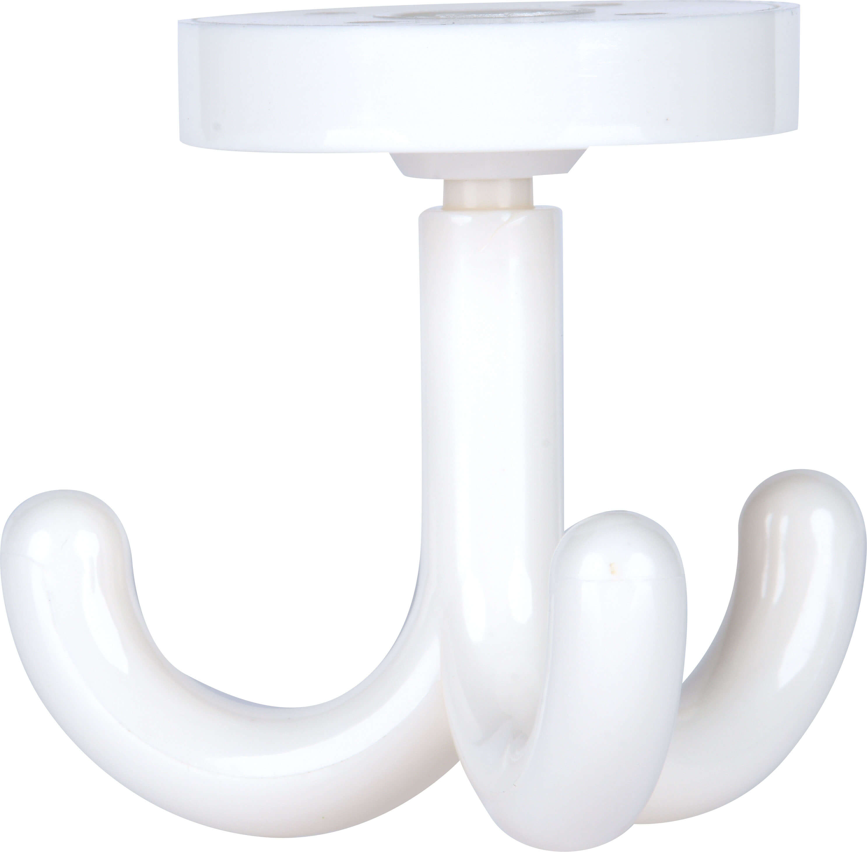 Drievoudige haak van wit plastic