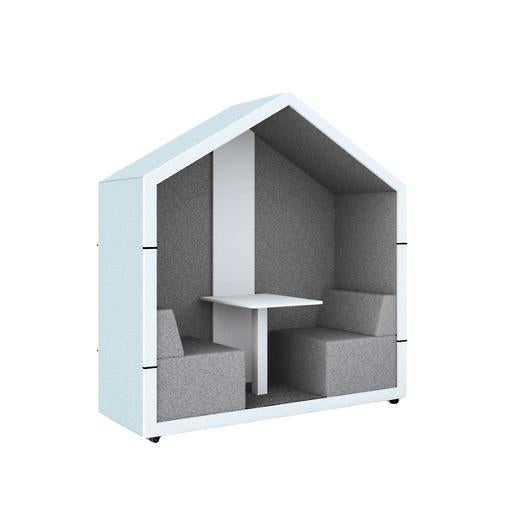 Meetingbox Treehouse mit Rückwand, mint für Gruppenraum