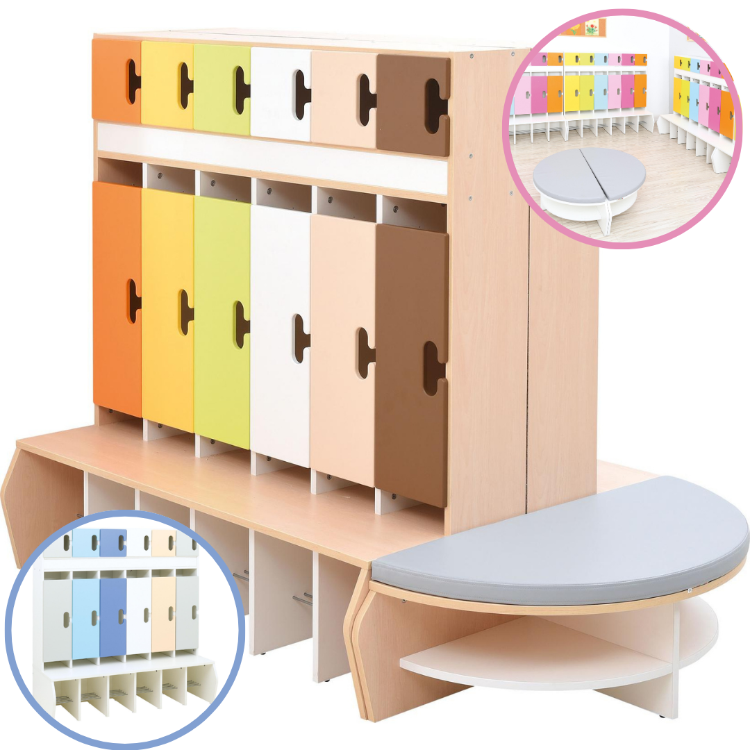 Garderobe Chamäleon, 3er u. 6er, kofigurierbar. Korpus/Türen versch. Farben