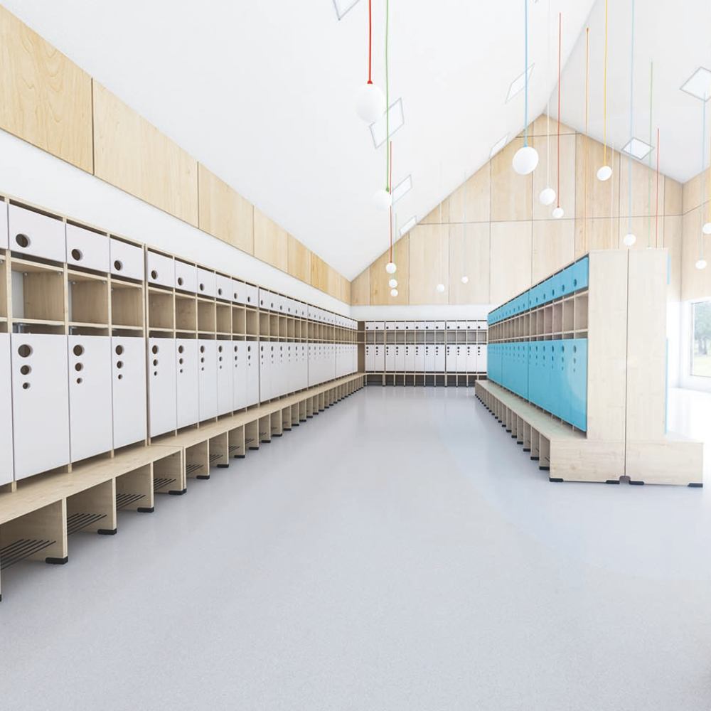 Garderobe in der Schule.