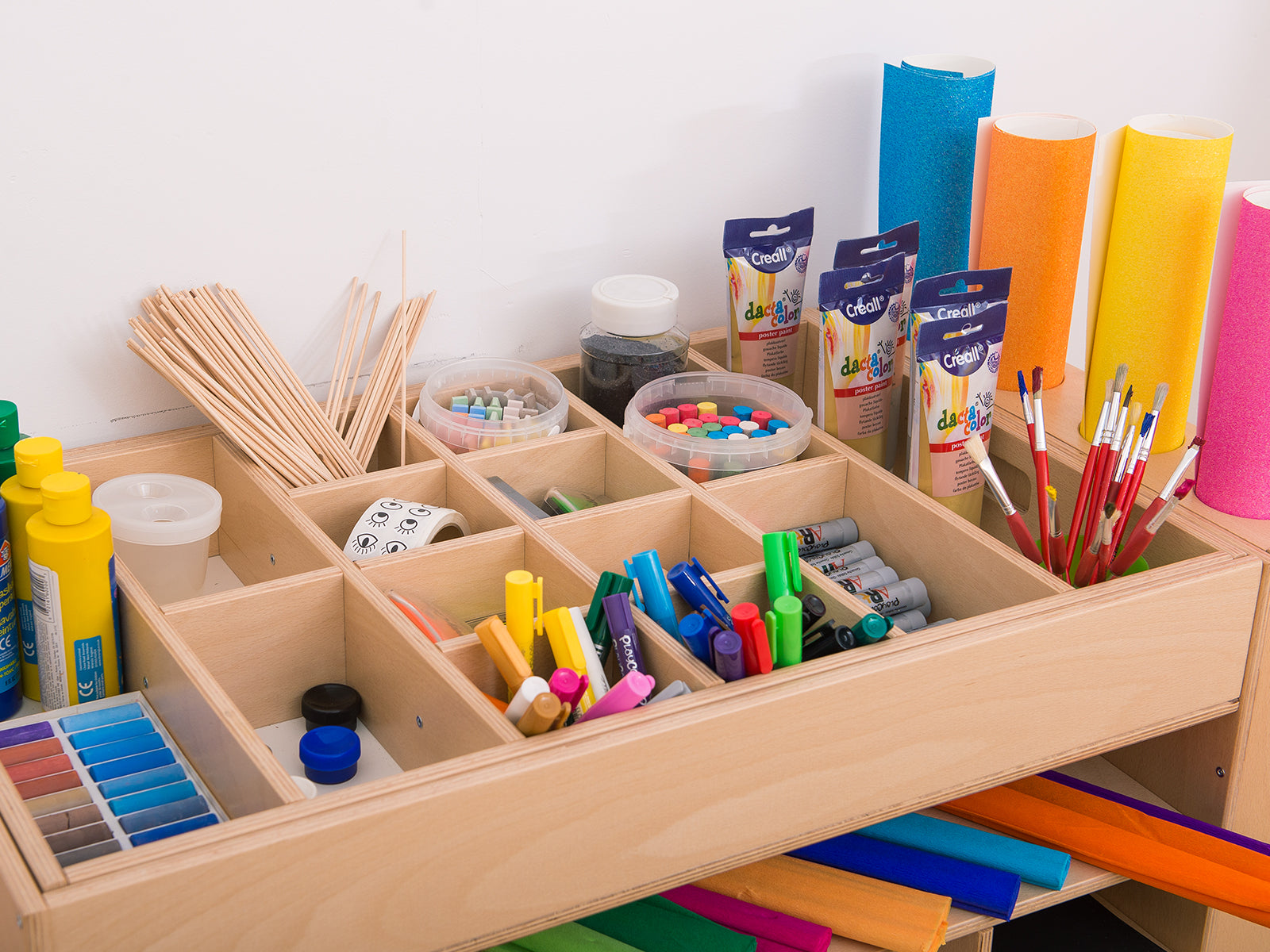 Doppelseitiger multifunktionaler Bastelschrank für Kunst-Accessories