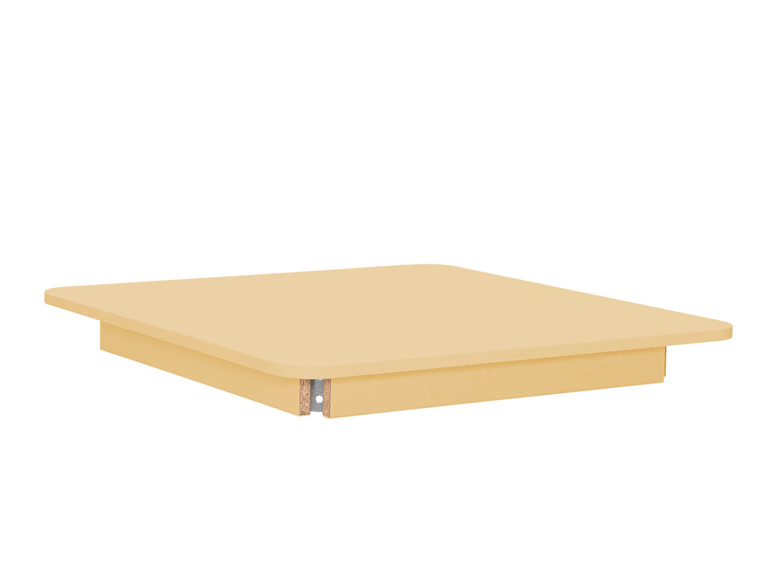 Plateau de table jaune - carré 80cm x 80cm