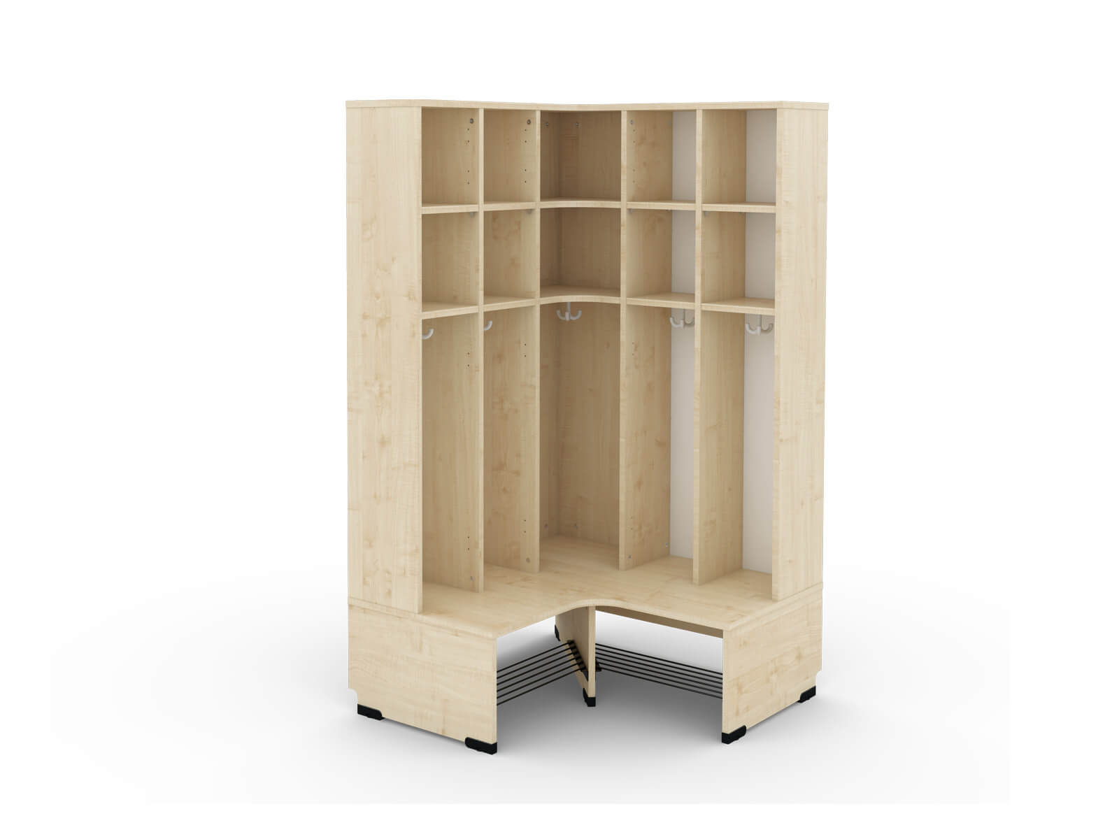 Maxi vestiaire d'angle à 5 crochets