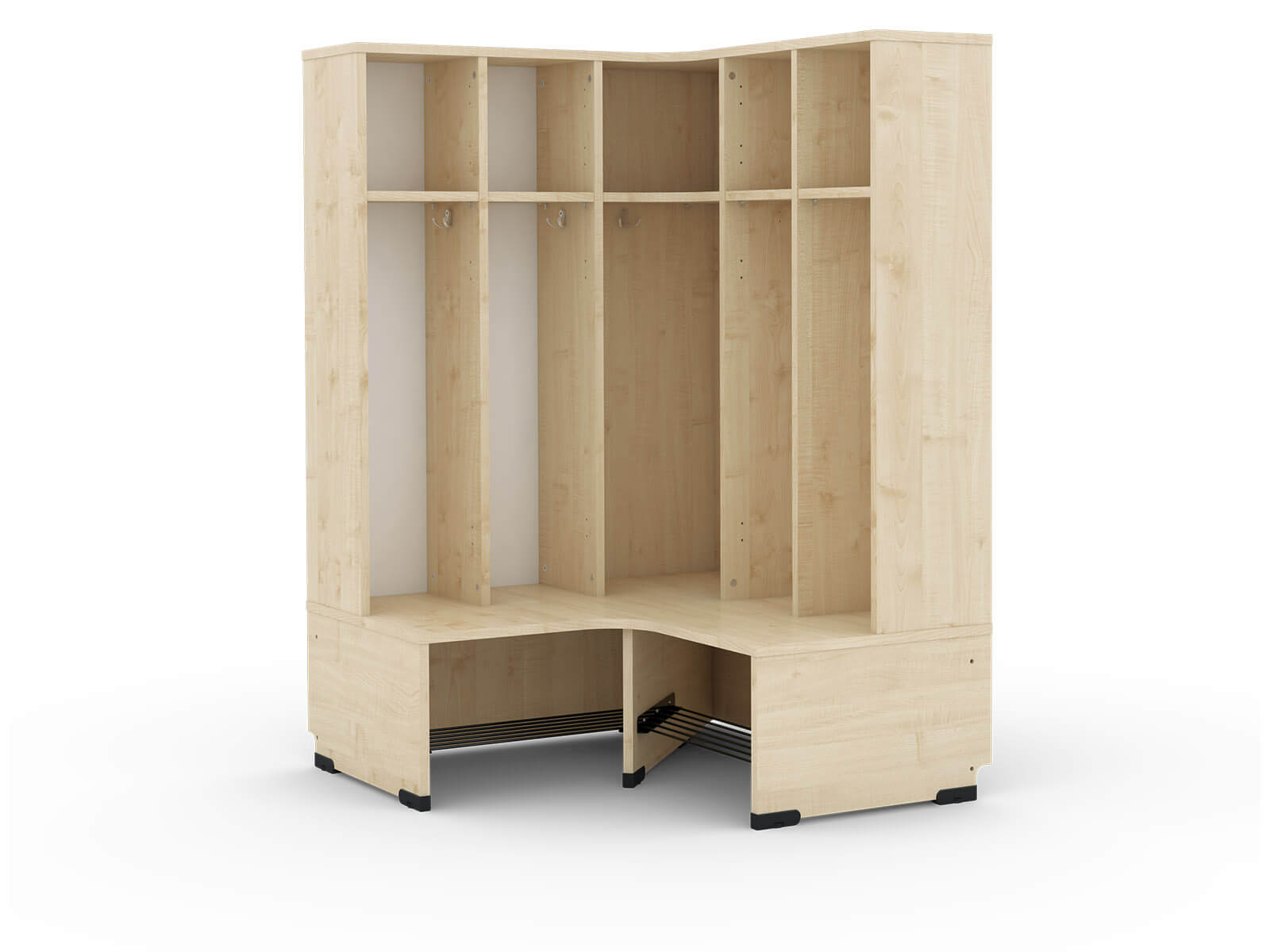 5er-Eck-Garderobe mit Bank H=31cm Bubble-Serie