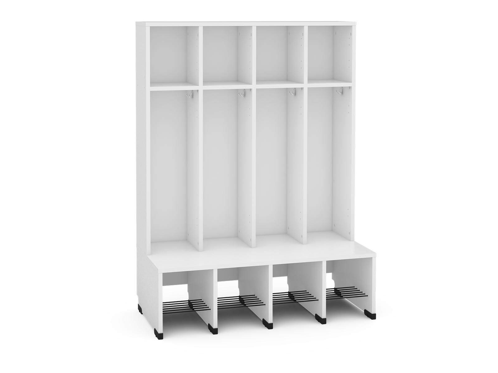 4er-Garderobe mit Bank in weiß H=31cm Bubble-Serie