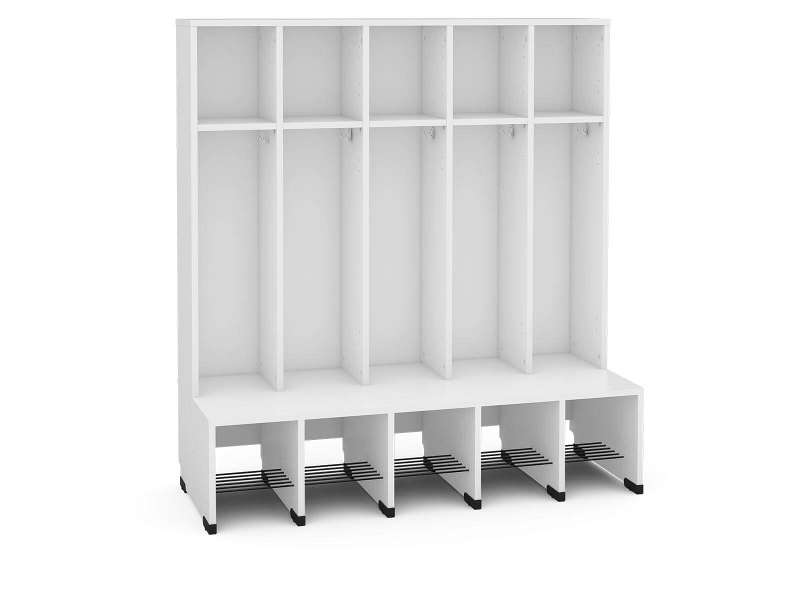 5er-Garderobe mit Bank in weiß H=31cm Bubble-Serie