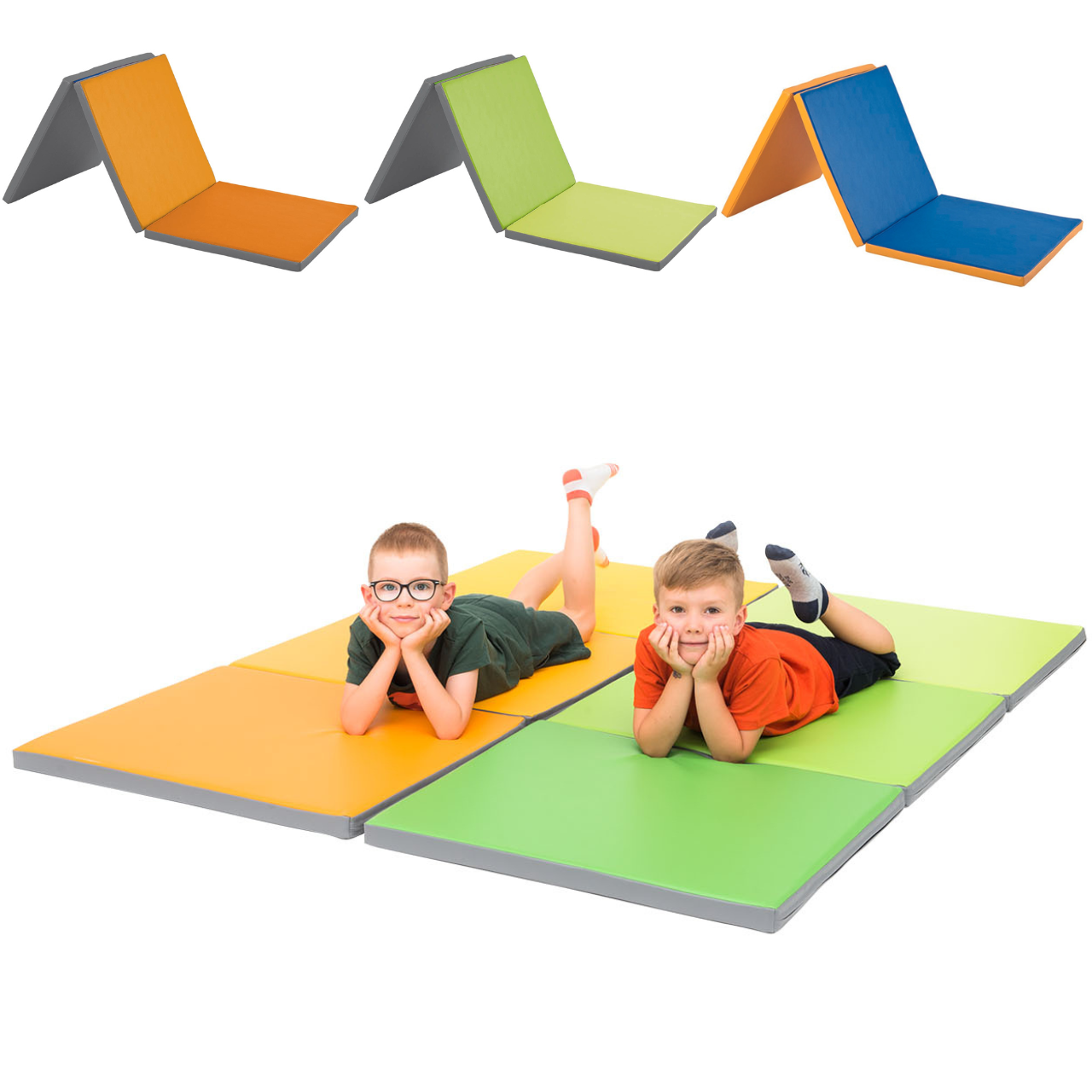 Matelas / tapis de jeu triple, pliable, divers coloris