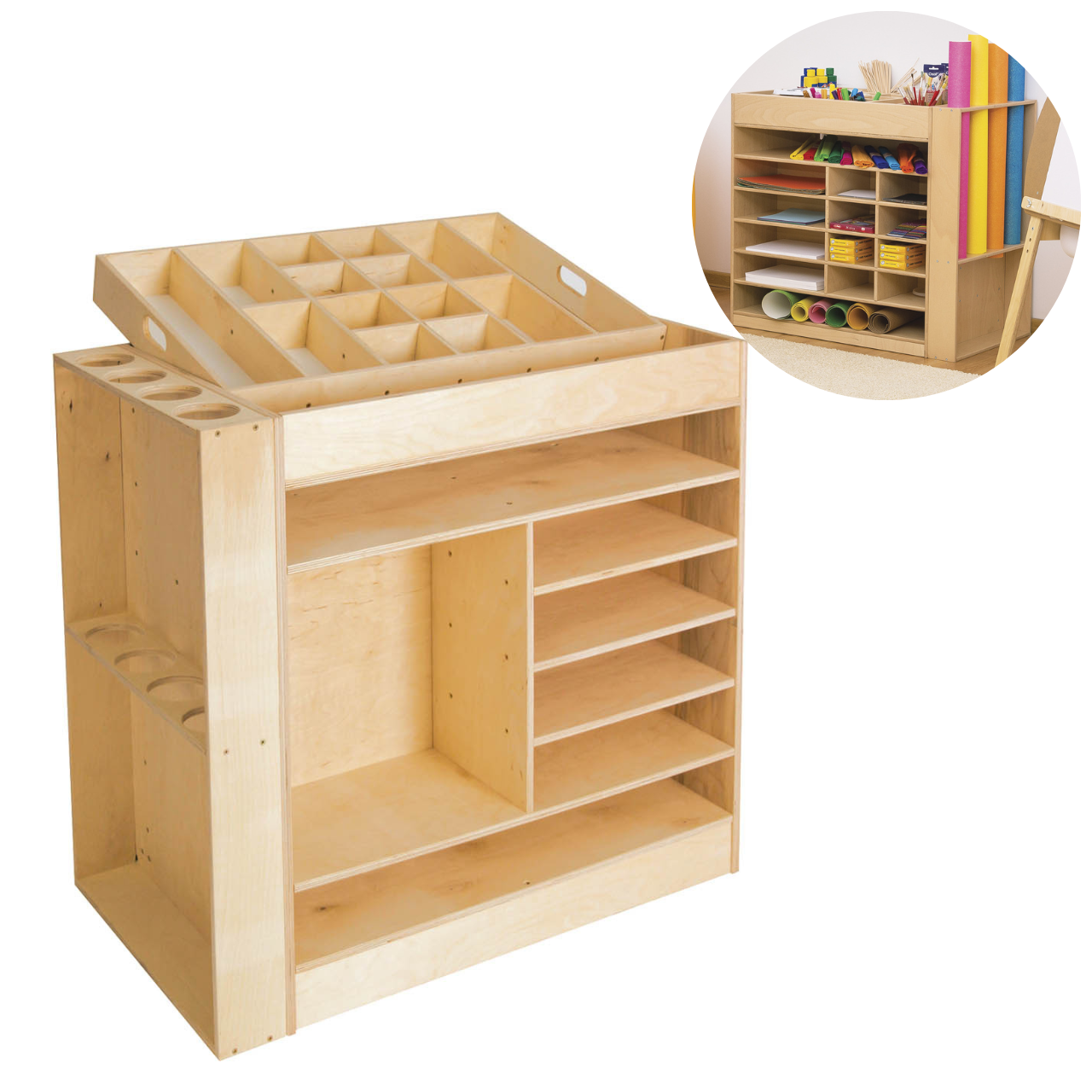 Armoire d'accessoires d'art multifonctionnelle double face