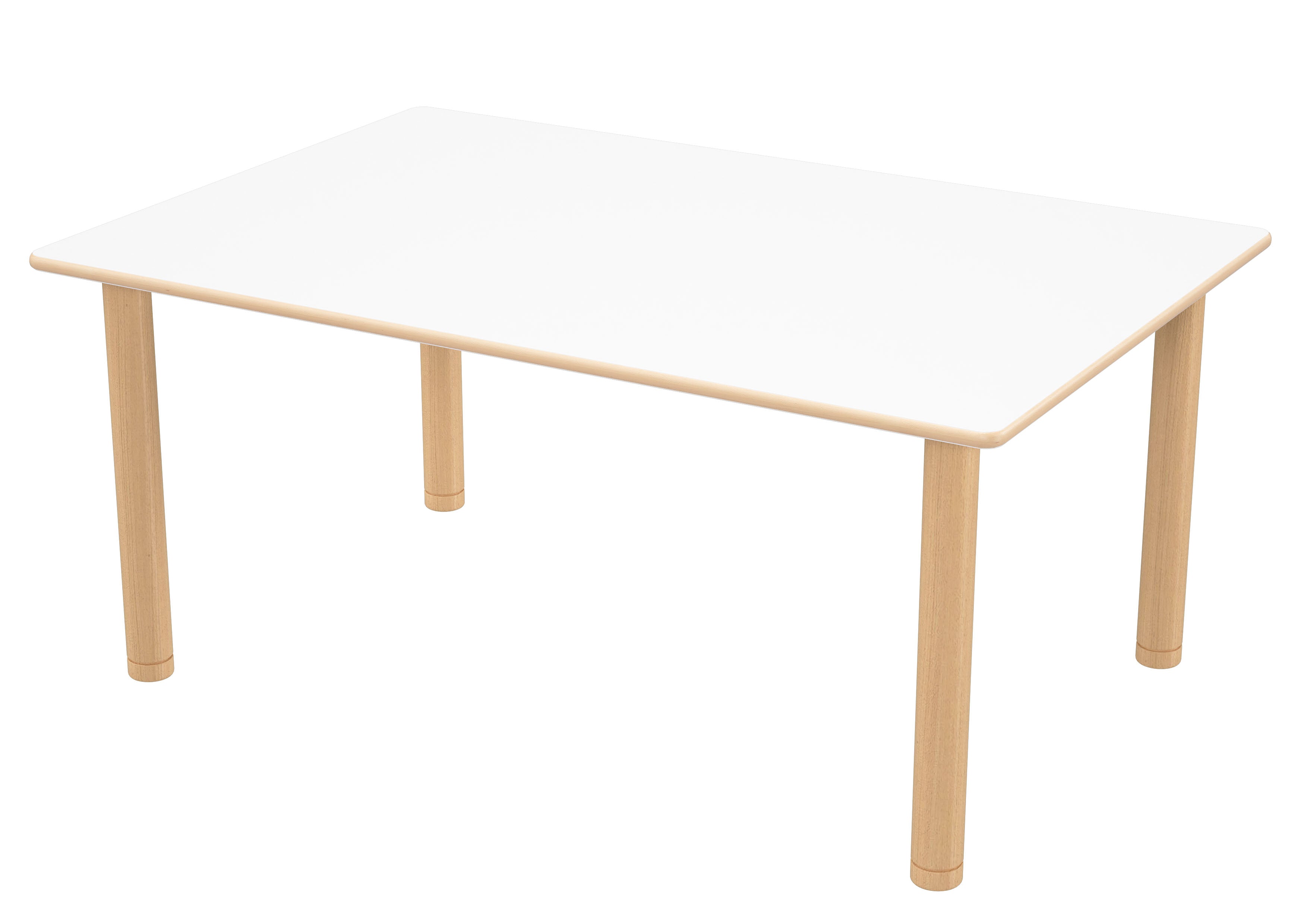 Rechteckiger Tisch Flexi 120 x 80cm höhenverstellbar aus Holz in verschiedenen Farben