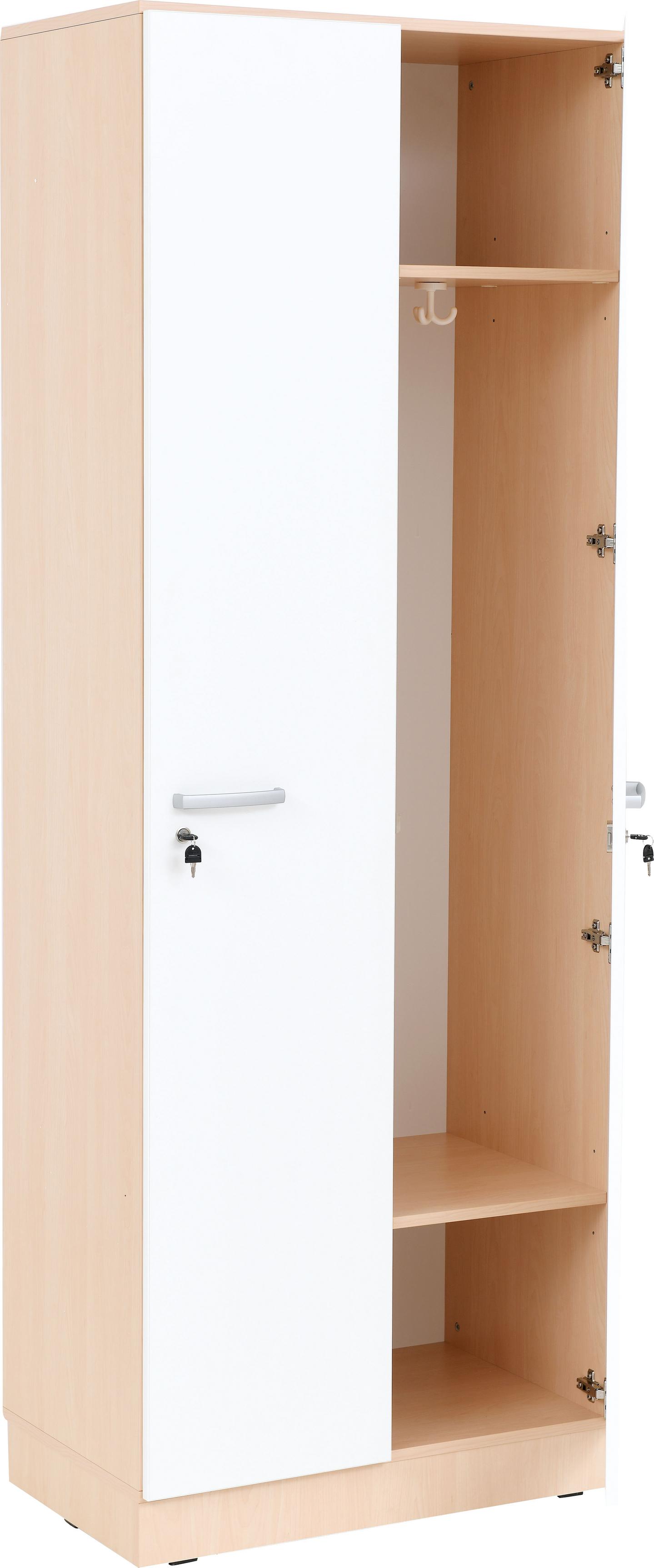 Grande Spindschrank für Erzieher & Schüler – Weiß/Ahorn, 223 cm