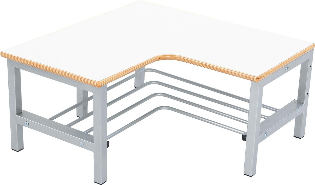 Bank für Eckgarderobenregal Flexi in Weiß – Schule & Kita