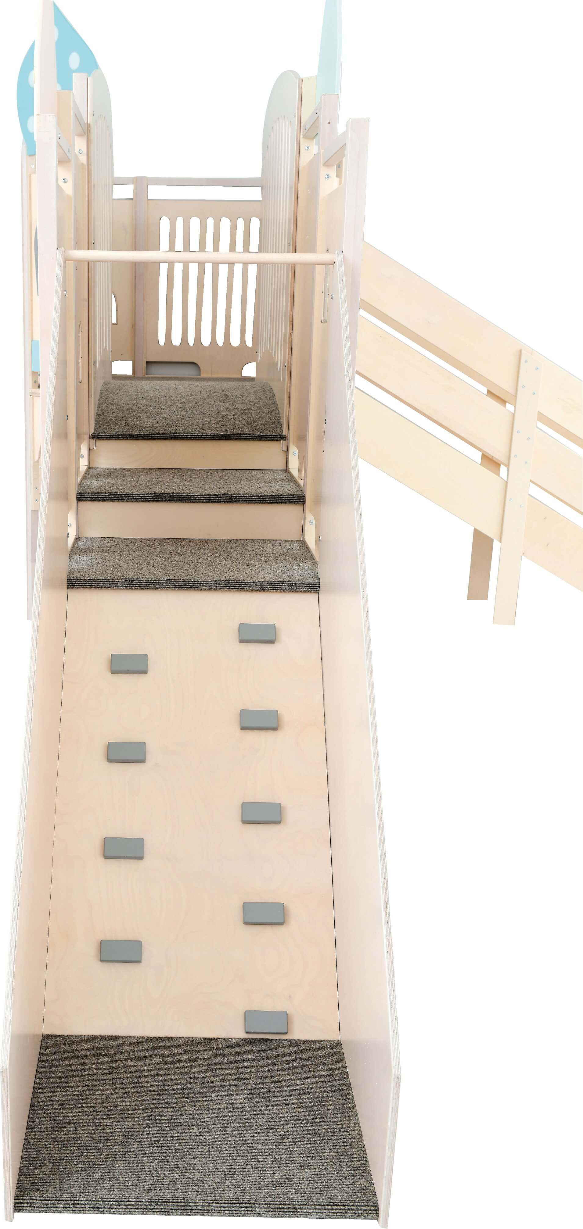 Detailansicht Kindergarten Spielburg Märchenschloss Treppe