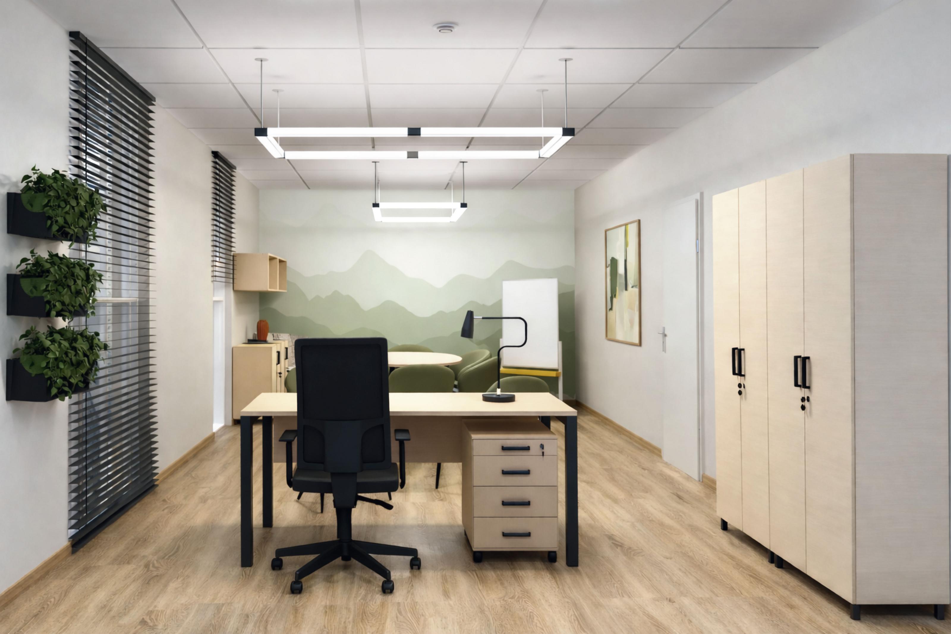 EXPO Kombi-Regal 185 mit Schrank, Buche im modernen Personalraum Büro