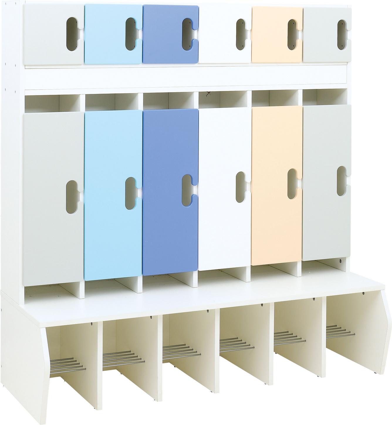 Garderobe Chamäleon 6 leise schließend Ahorn Jylland Blau-Grau-Töne B