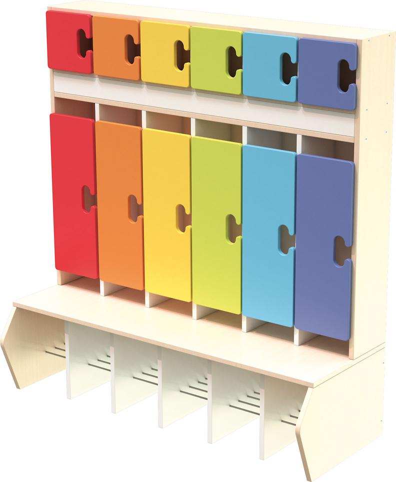 Garderobe Chamäleon 6 leise schließend Ahorn Jylland Regenbogen