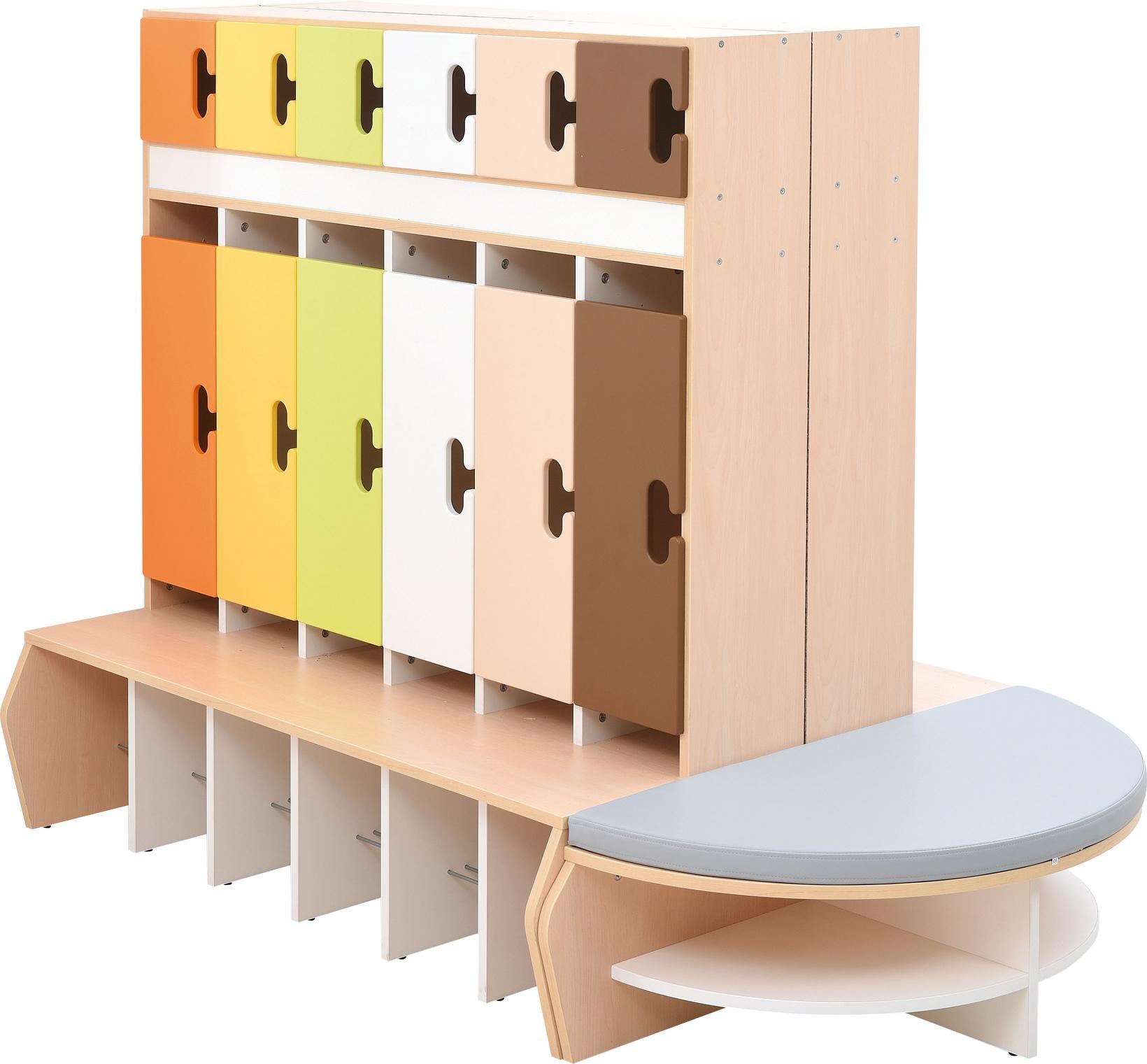 Garderobenbank Chamäleon, Ahorn Jylland, SH 33 cm, Garderobe Kindergarten Schule
