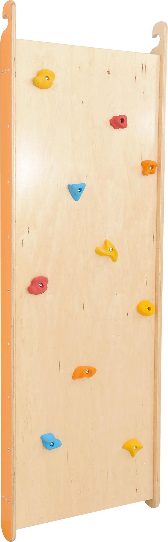 Kletterwand mit bunten Griffen für Bewegung und Spaß.