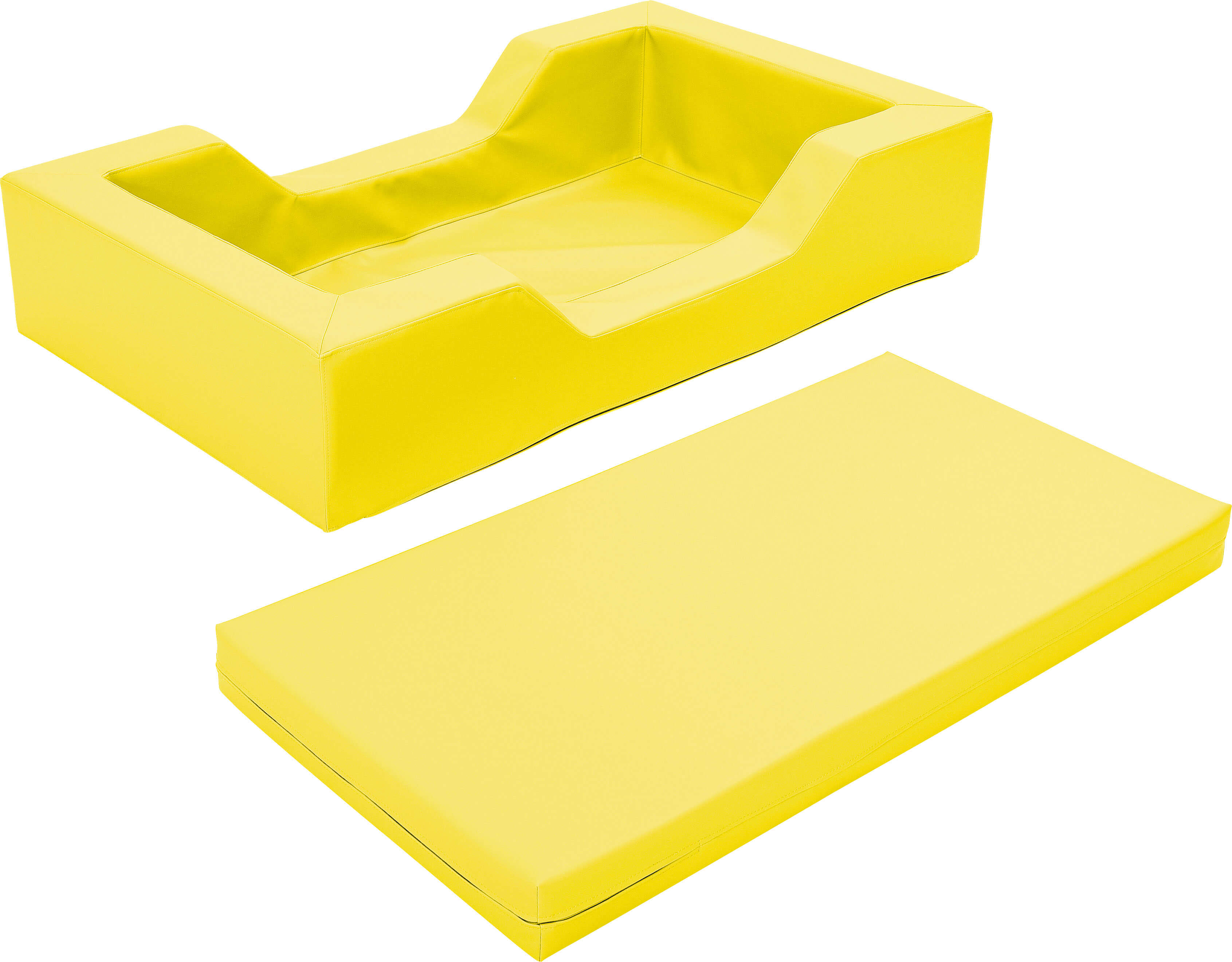 Schlafraum Krippenbett aus Schaumstoff in gelb