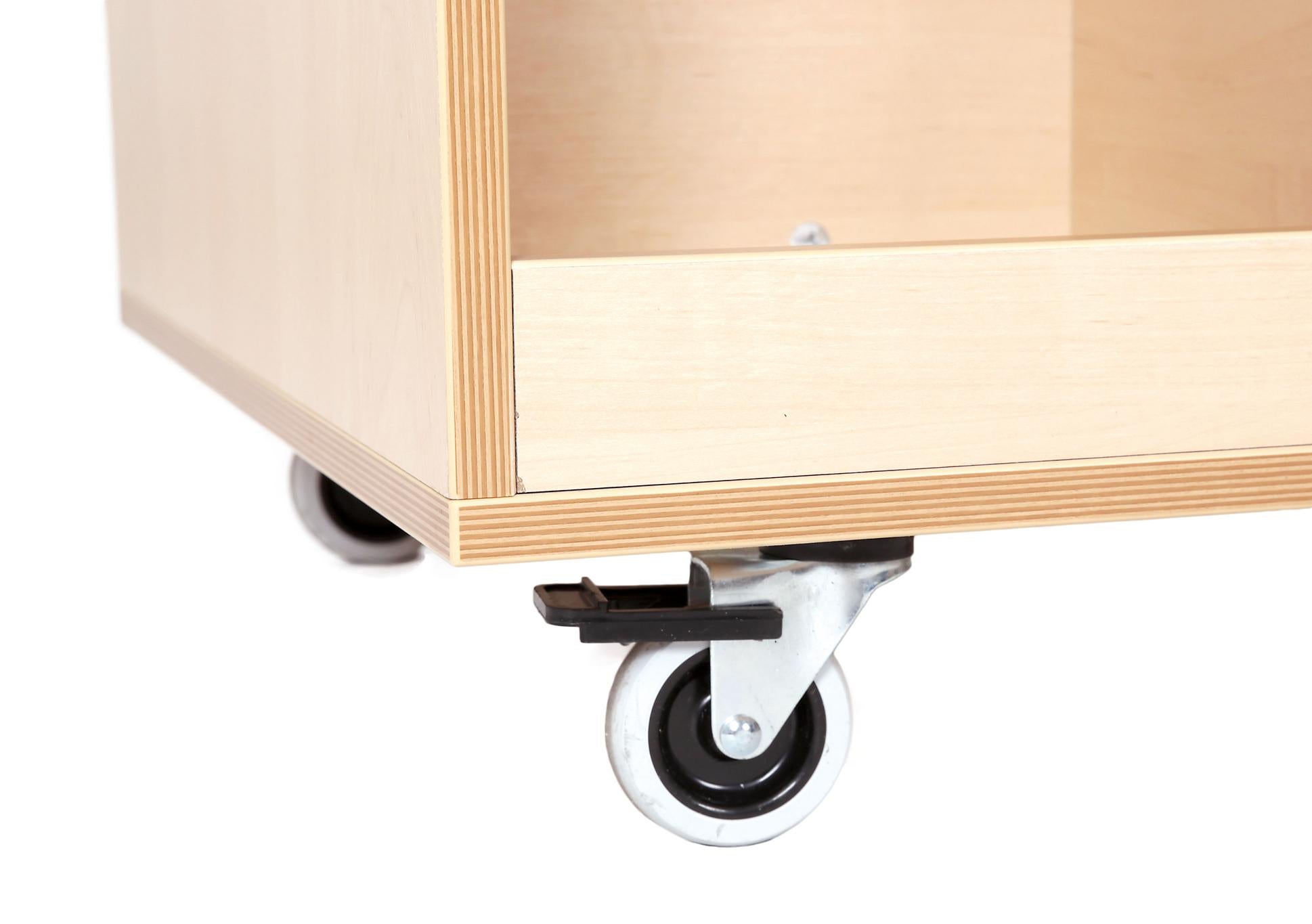 Taschenwagen beidseitig, Fachbreite 28 cm, mit feststellbarer Rolle