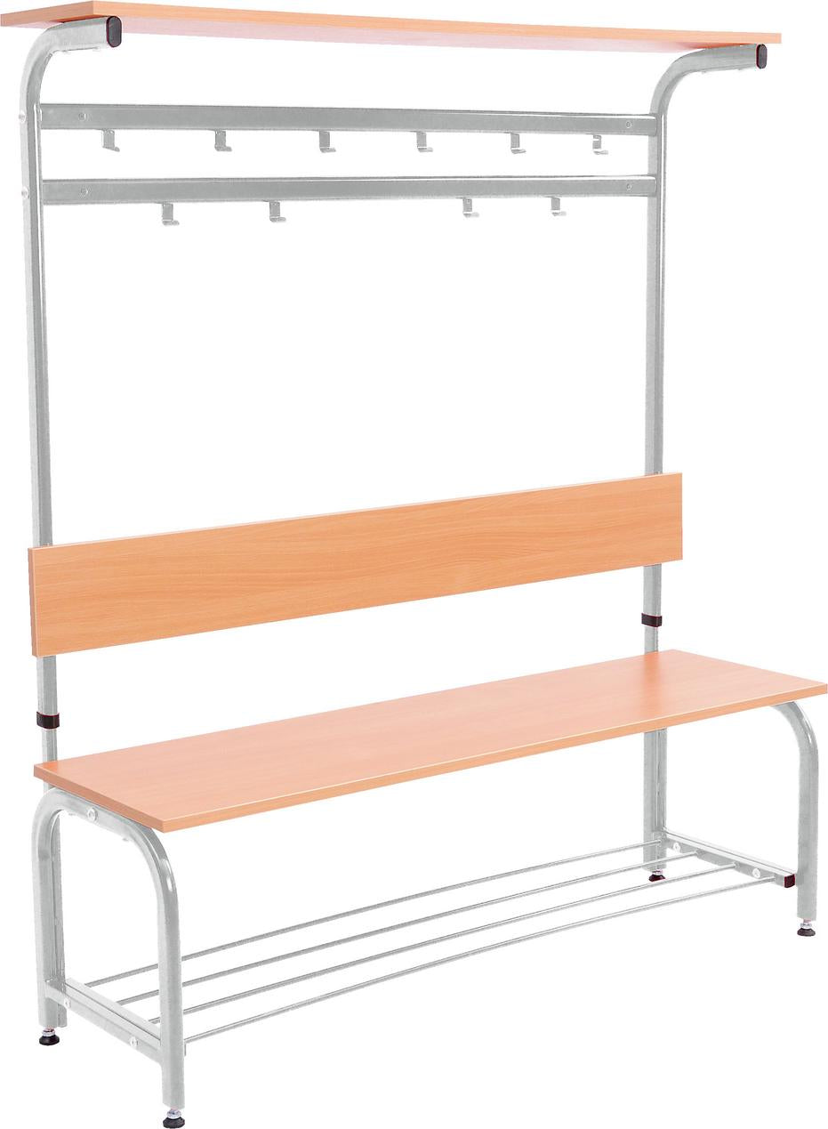 Umkleidebank höhenverstellbar 141-179 cm, in 4 Farben, Metallgarderobe