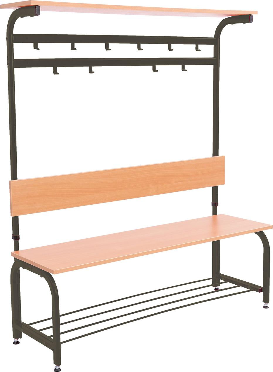 Umkleidebank, höhenverstellbar 141-179 cm, in 4 Farben, Metallgarderobe