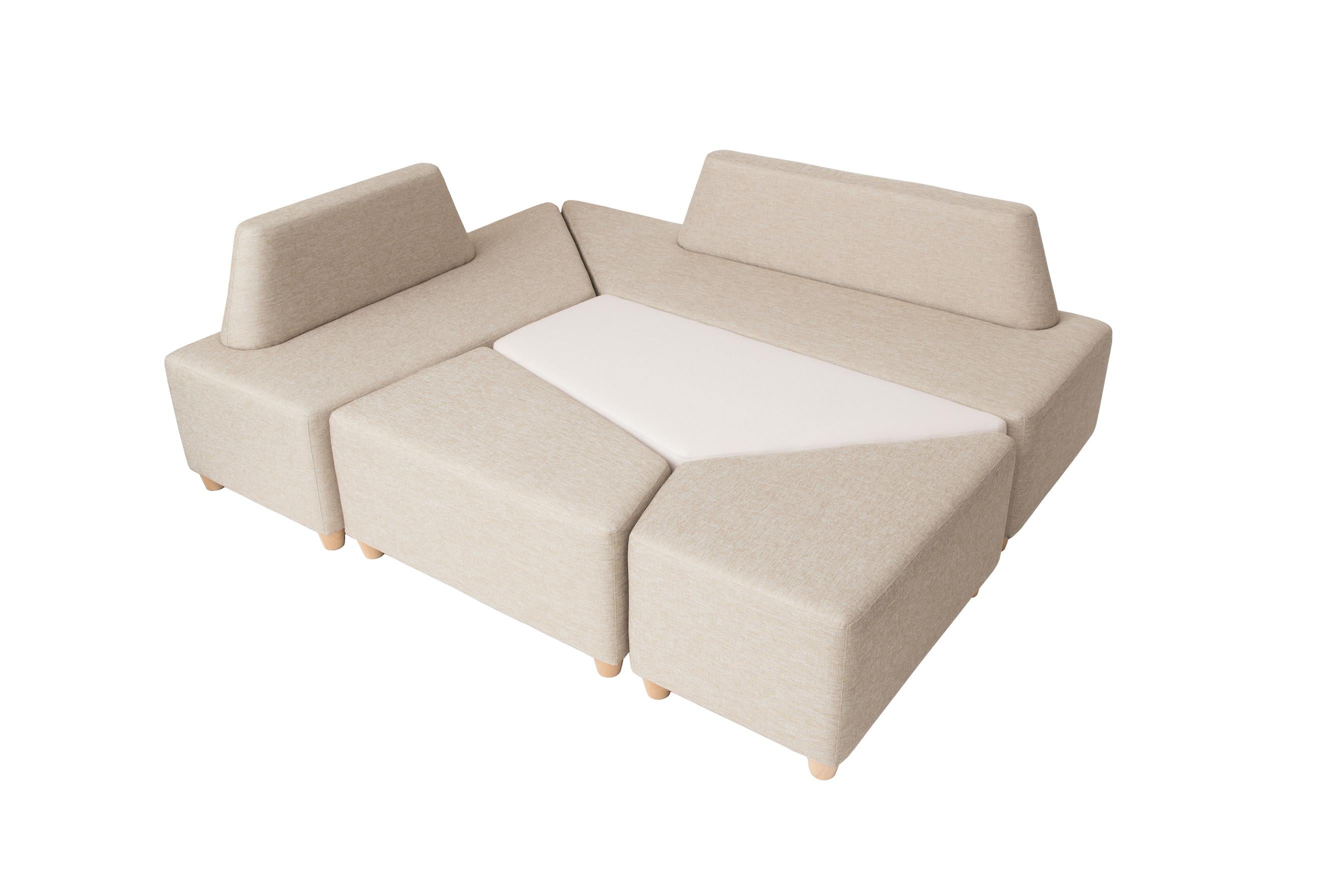 Beige Sitzlandschaft für Foyer, moderne und strapazierfähige Möbel.