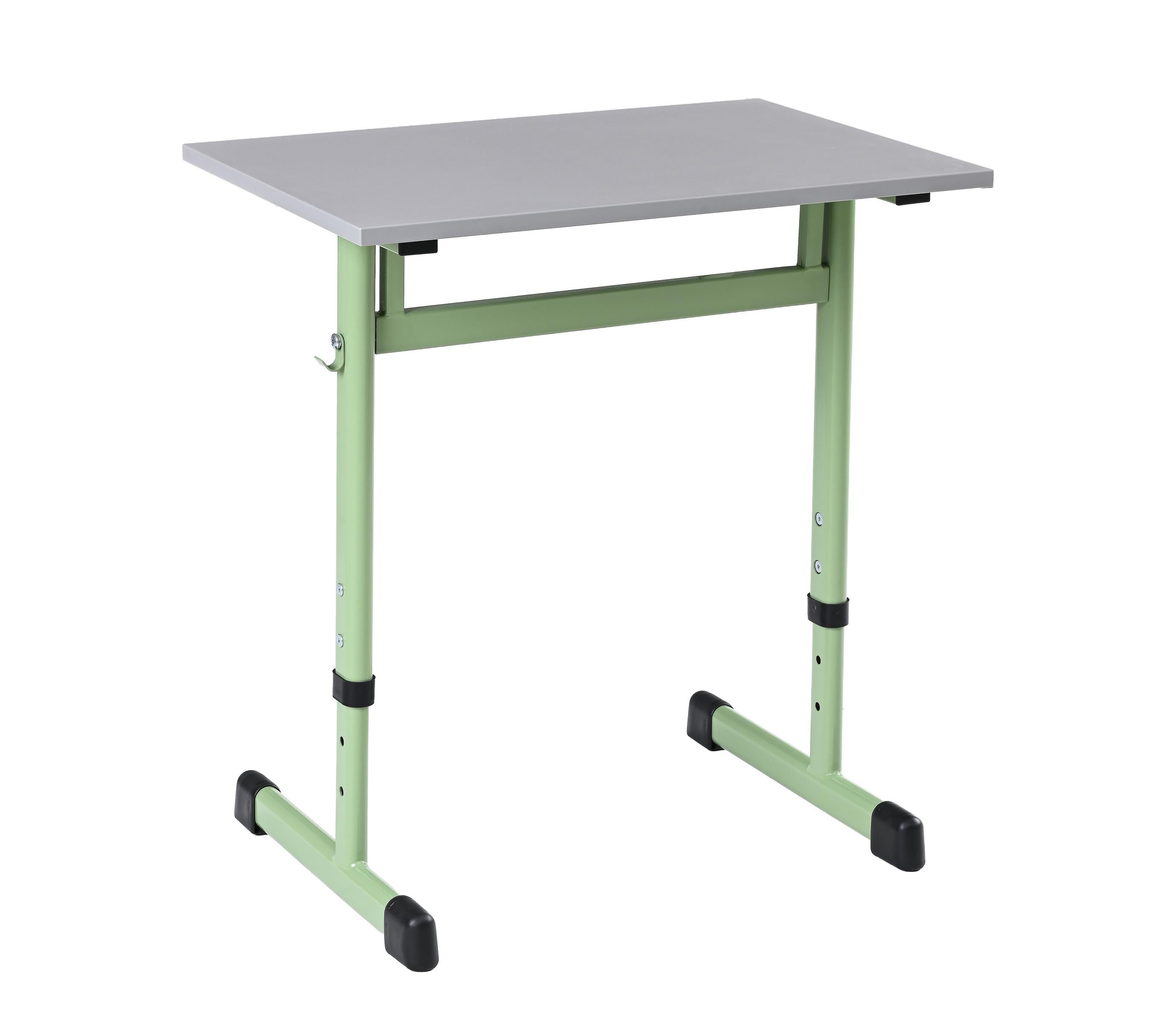 Einzeltisch höhenverstellbar in Grün, stabiler Schülerbedarf.