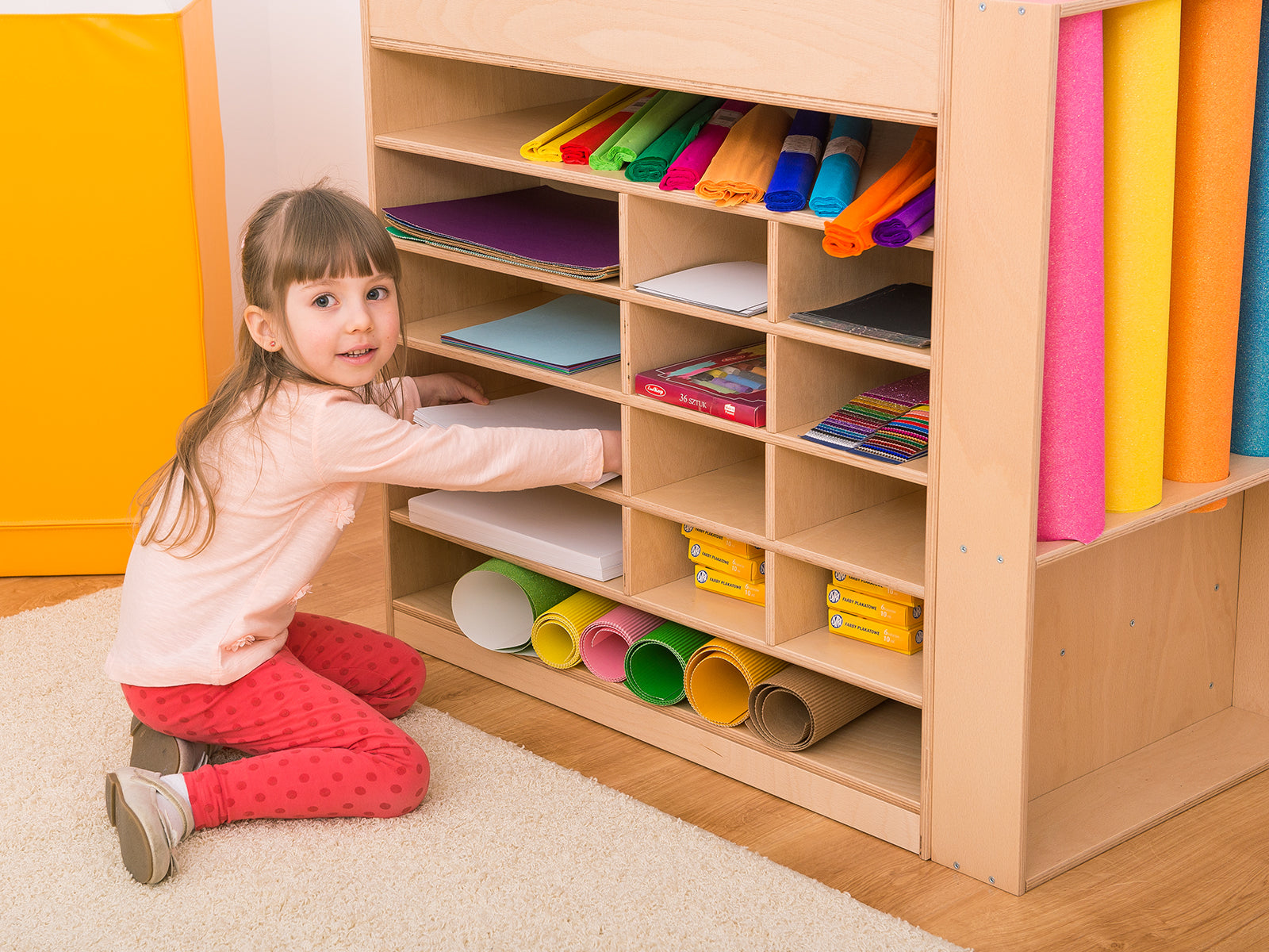 Doppelseitiger multifunktionaler Bastelschrank für Kunst-Accessories