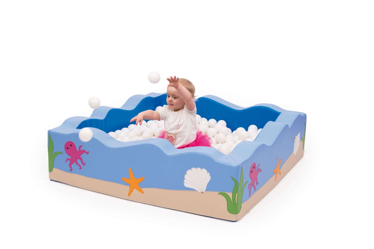 Ballenbad voor baby's - Magische Oceaan 124x124x35, ballen optioneel