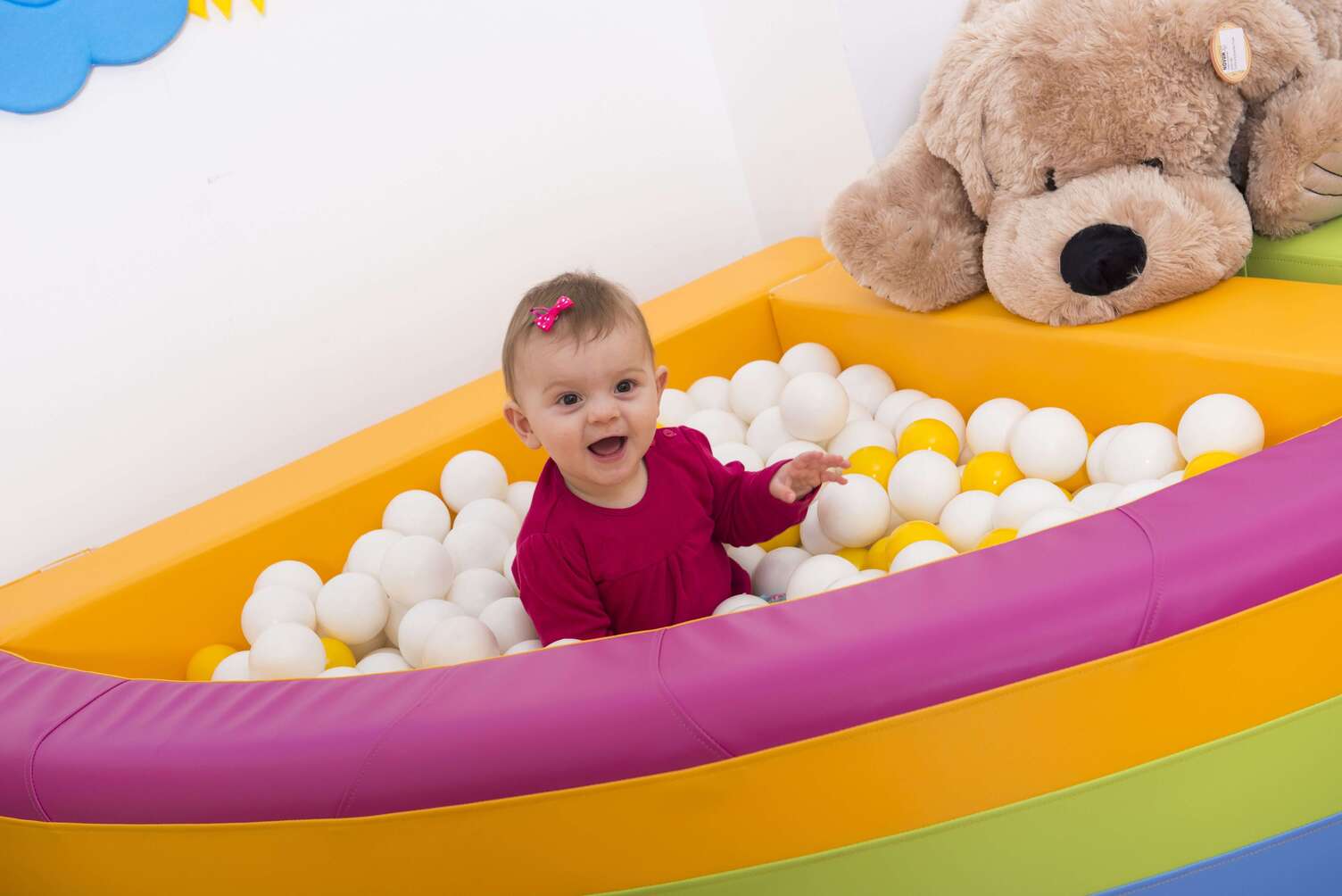 Ballenbad - Regenboog 120x120x30, ballen optioneel