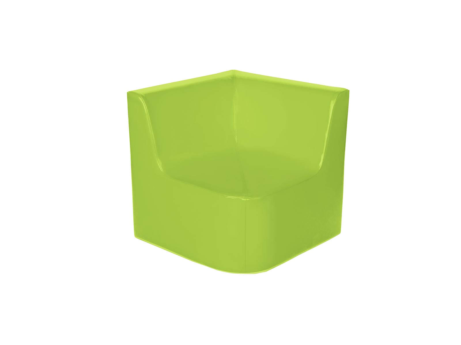 Zonnige hoekbank met rugleuning, groen