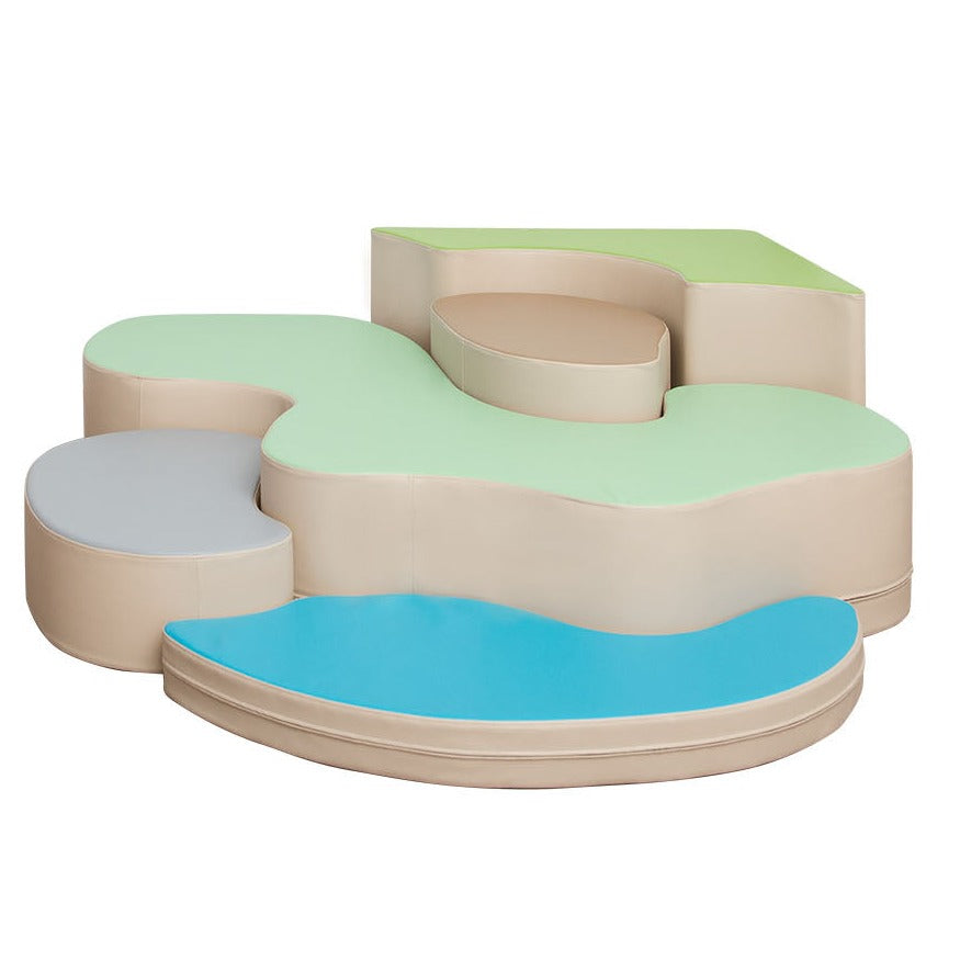 Schuimrubberen podium Jigsaw-puzzel als set van 5 stuks.