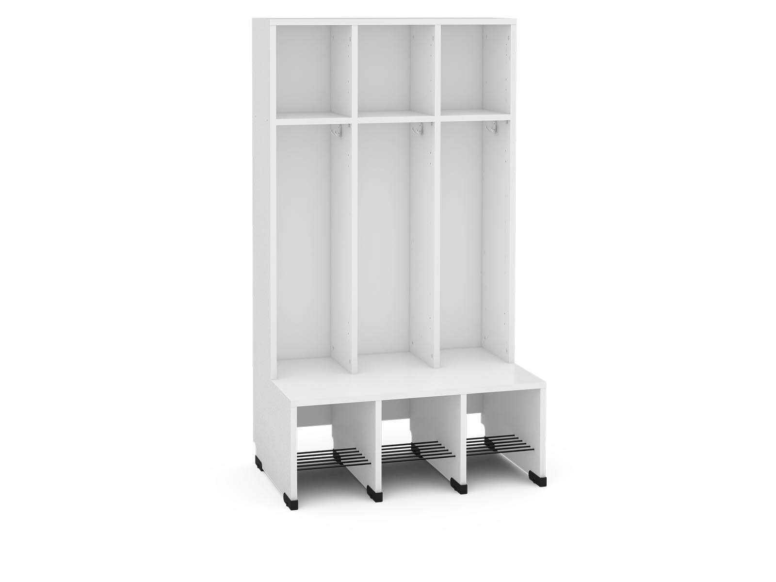 3-delige kapstok met bank in wit H=31cm Bubble-serie