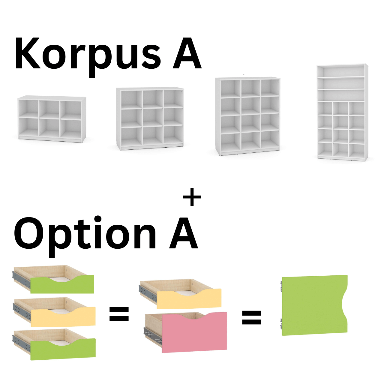 Configureerbare kastdeuren/lades/containers - FERIA-serie