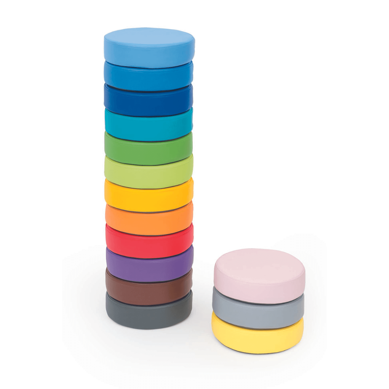 Rond zitkussen (dia.: 30 x hoogte: 8 cm) van kunstleer met frame om op te bergen - verschillende kleuren